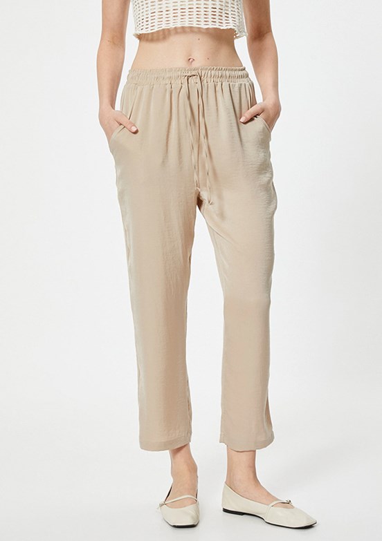 Koton Gri Kadın Cropped Pantolon