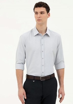Pierre Cardin Gri Erkek Uzun Kol Gömlek