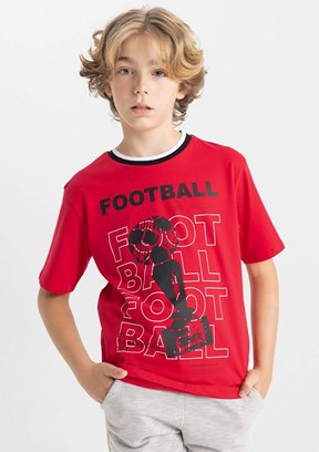 Defacto Kırmızı Erkek Çocuk Kısa Kol T-Shirt