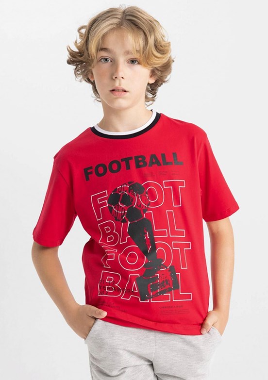 Defacto Kırmızı Erkek Çocuk Kısa Kol T-Shirt