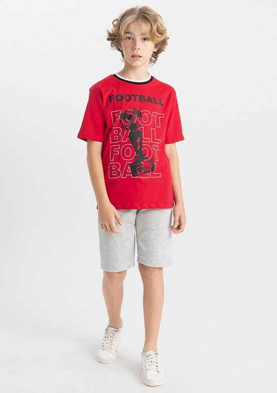 Defacto Kırmızı Erkek Çocuk Kısa Kol T-Shirt