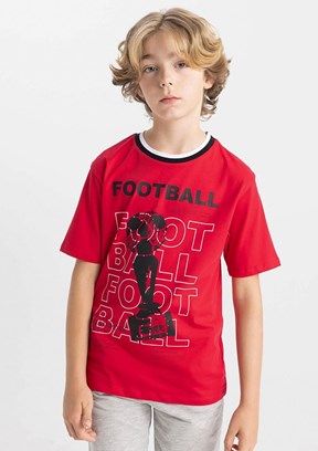Defacto Kırmızı Erkek Çocuk Kısa Kol T-Shirt