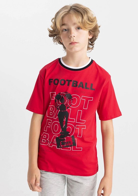 Defacto Kırmızı Erkek Çocuk Kısa Kol T-Shirt