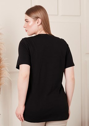 Rmg Siyah Kadın Baskılı T-Shirt