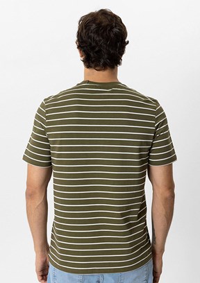 BACKANDBOND Yeşil Erkek Bisiklet Yaka T-Shirt