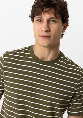 BACKANDBOND Yeşil Erkek Bisiklet Yaka T-Shirt