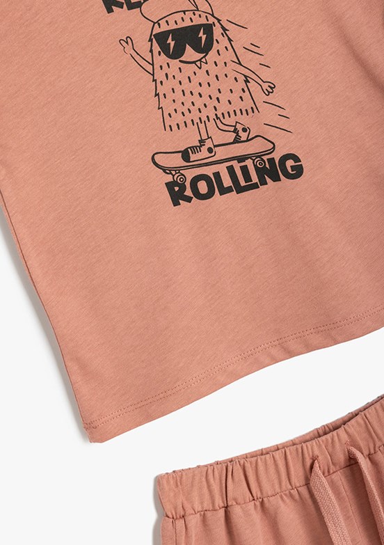 Koton Pembe Erkek Çocuk Şortlu İkili Takım