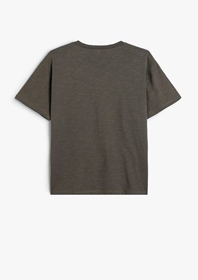 Koton Gri Erkek Çocuk Bisiklet Yaka T-Shirt