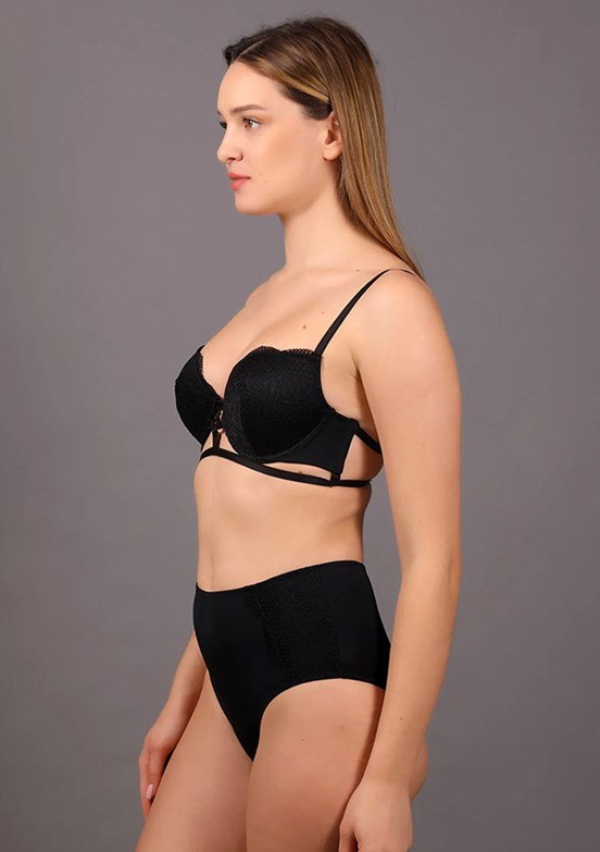 New Bra Siyah Kadın Sütyen Külot Takım