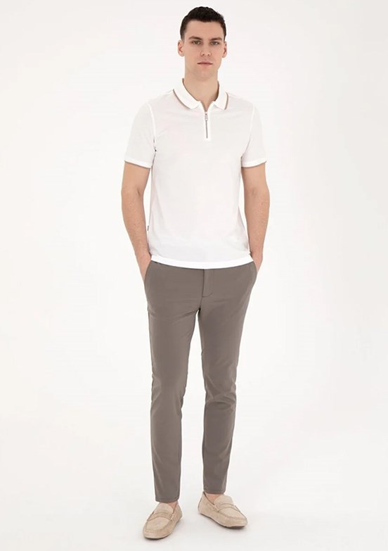 PİERRE CARDİN Bej Erkek Slim Pantolon