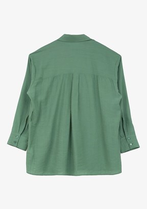 Pierre Cardin Yeşil Kadın Cropped Gömlek