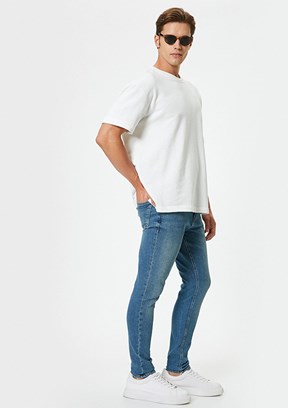 Koton Lacivert Erkek Super Skinny Jean Pantolon
