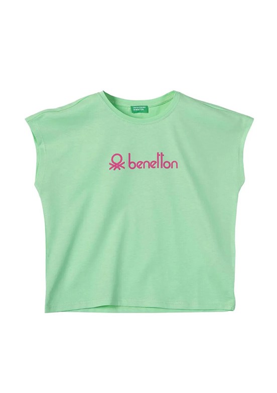 Benetton Yeşil Kız Çocuk Basic T-Shirt