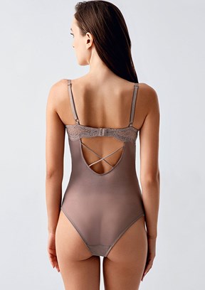 NEW BRA Bej Kadın Destekli Bodysuit