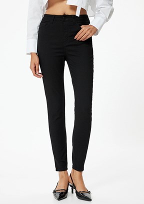 Koton Siyah Kadın Skinny Yüksek Bel Jean Pantolon