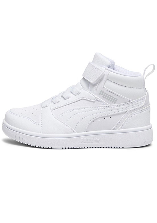 PUMA Beyaz Unisex Çocuk Rebound V6 Mid Sneaker Ayakkabı