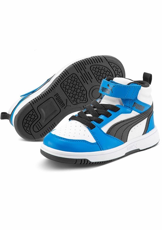 PUMA Beyaz Unisex Çocuk Rebound V6 Mid Sneaker Ayakkabı