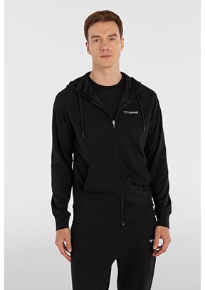 Hummel Siyah Erkek Fermuarlı Sweatshirt