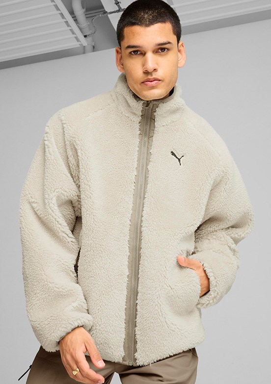 Puma Beyaz Unisex Sherpa Baskılı Mont