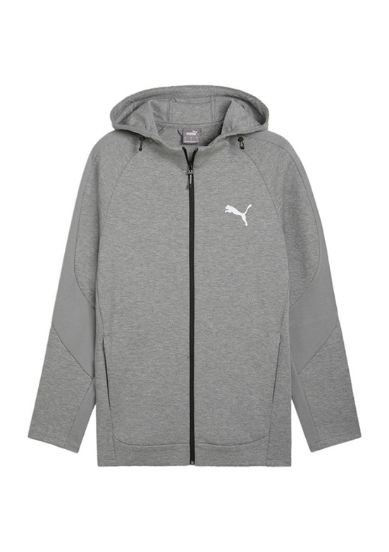 Puma Gri Unisex Evostripe Full-Zip Kapüşonlu Sweatshirt