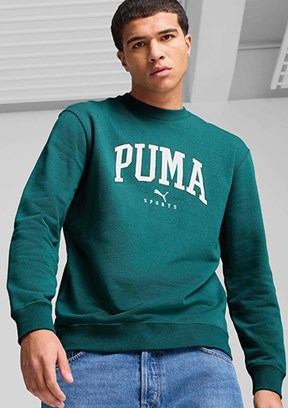 Puma Yeşil Unisex Baskılı Sweatshirt