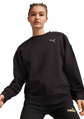 Puma Siyah Kadın Kapüşonsuz Sweatshirt