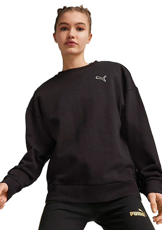 Puma Siyah Kadın Kapüşonsuz Sweatshirt