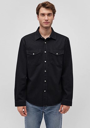 Mavi Çok Renkli Erkek Denim Gömlek