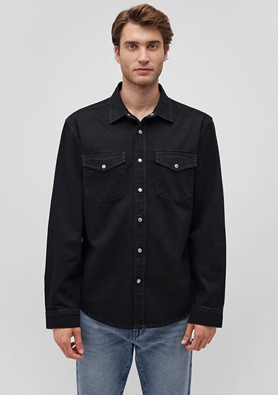 Mavi Çok Renkli Erkek Denim Gömlek