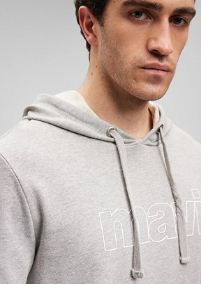 Mavi Gri Erkek Baskılı Sweatshirt