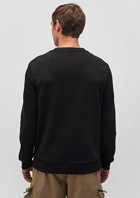 Mavi Siyah Erkek Basic Sweatshirt