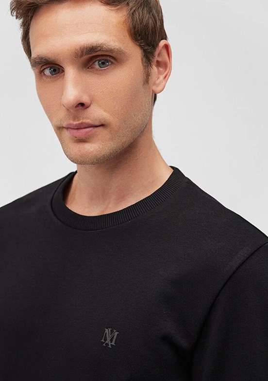 Mavi Siyah Erkek Basic Sweatshirt