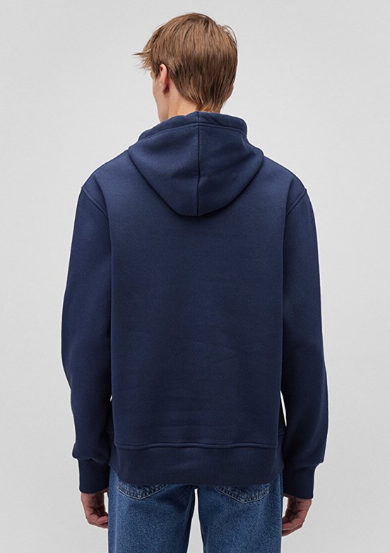 Mavi Lacivert Erkek Kapüşonlu Sweatshirt