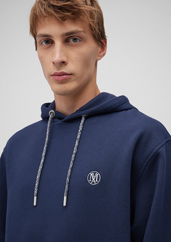 Mavi Lacivert Erkek Kapüşonlu Sweatshirt