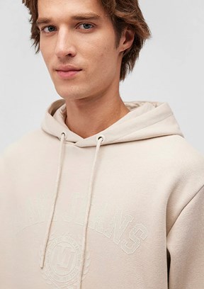 Mavi Bej Erkek Baskılı Sweatshirt