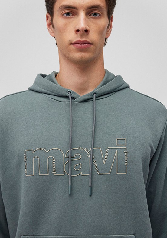 Mavi Yeşil Erkek Baskılı Sweatshirt