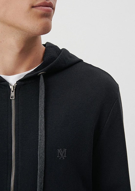 Mavi Siyah Erkek Fermuarlı Sweatshirt