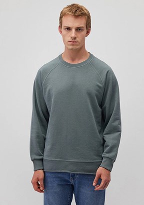 Mavi Yeşil Erkek Bisiklet Yaka Sweatshirt