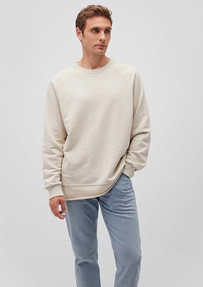 MAVİ - M0S10161-70322 Erkek Bej Bisiklet Yaka Sweatshirt