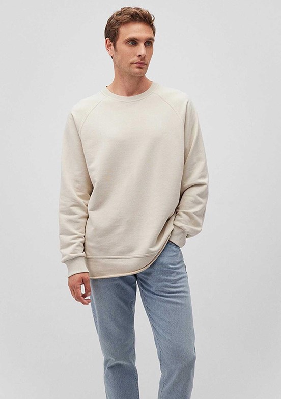 MAVİ - M0S10161-70322 Erkek Bej Bisiklet Yaka Sweatshirt