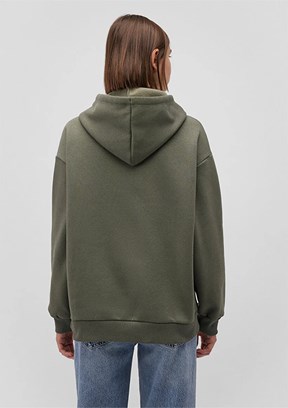 Mavi Yeşil Kadın Kapüşonlu Sweatshirt