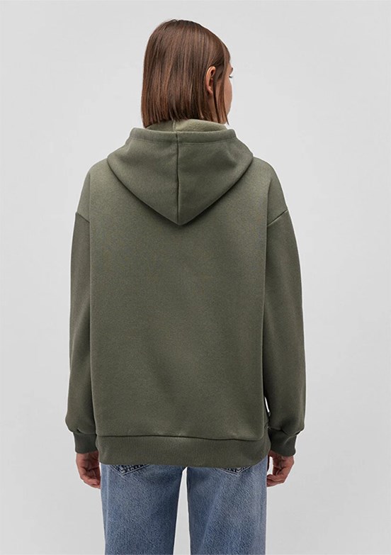 Mavi Yeşil Kadın Kapüşonlu Sweatshirt