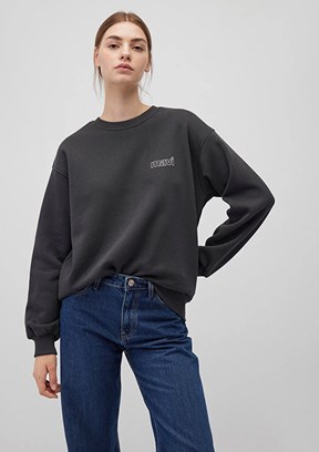 Mavi Antrasit Kadın Baskılı Sweatshirt