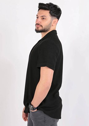 CAZADOR Caz 2000 Erkek Siyah Örme Gömlek