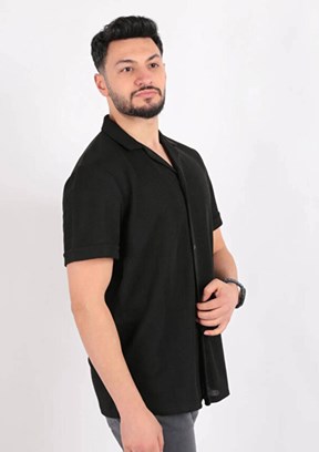 CAZADOR Caz 2000 Erkek Siyah Örme Gömlek