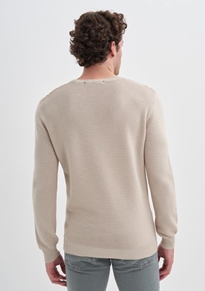 CAZADOR CAZ 3066 - 24KCEEO03066 Erkek Bej Bisiklet Yaka Kazak