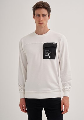 Cazador Beyaz Erkek 3 İplik Sweatshirt