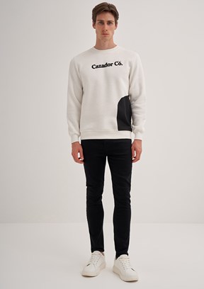 Cazador Beyaz Erkek 3 İplik Sweatshirt