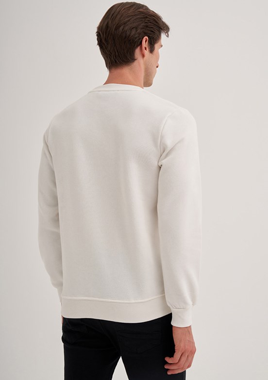 Cazador Beyaz Erkek 3 İplik Sweatshirt