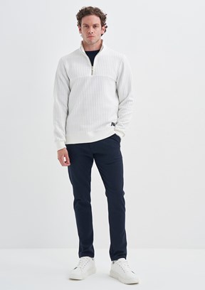 Cazador Beyaz Erkek Polar Sweatshirt